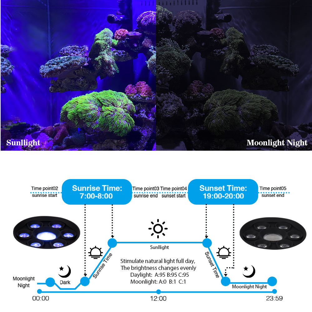 CTLite LED Aquarium Light 60 Watt G3 AquaMars Full Spectrum 3 Channels Group control for reef Corals